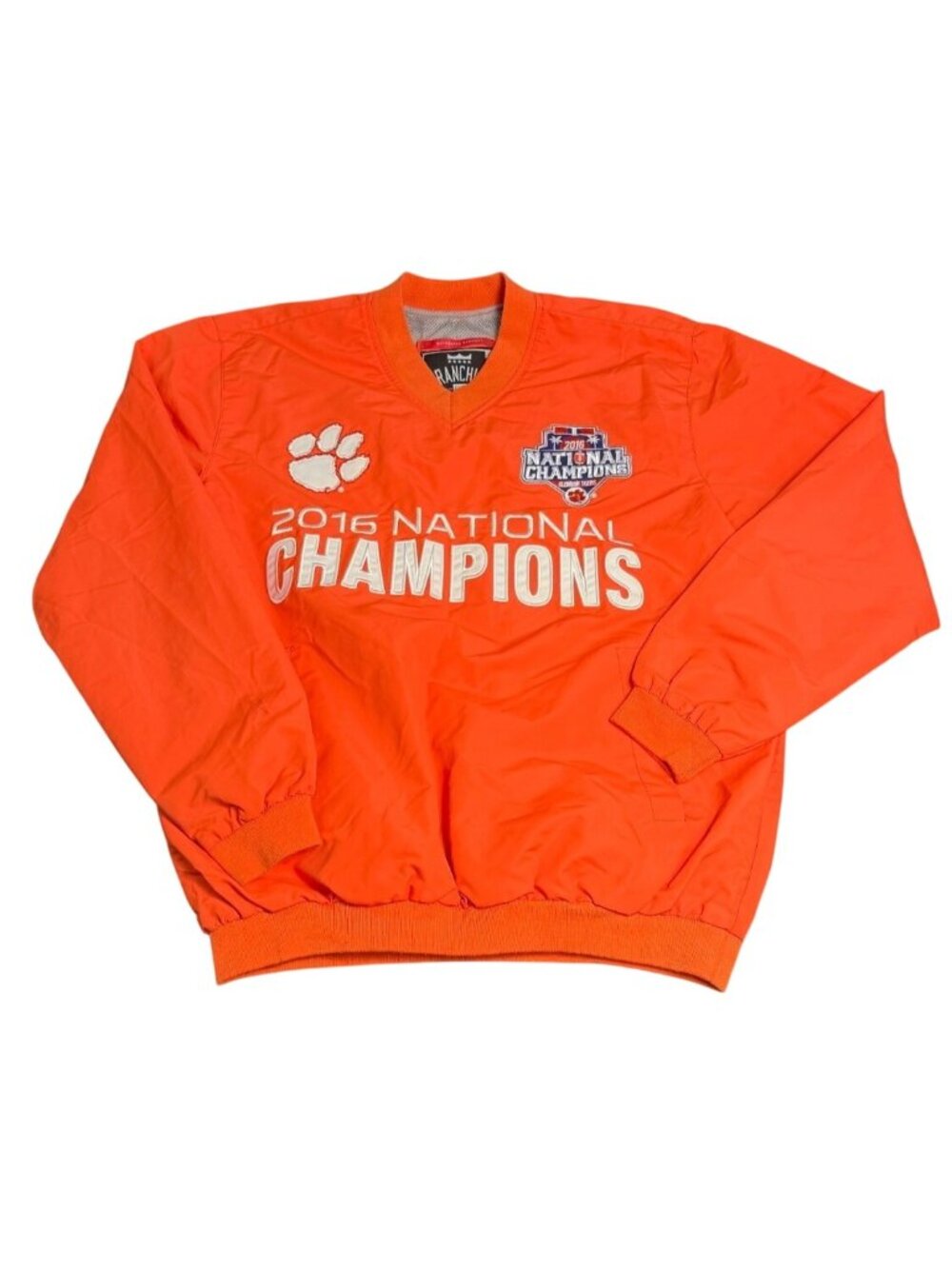 Clemson Tigers 2016 National Champions Orange Pullover Jacket Small V-Neck